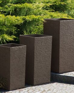 Kukkaruukku kiviseos ruskea 35 x 35 x 70 cm GAZA Kukkaruukku kiviseos ruskea 35 x 35 x 70 cm GAZA