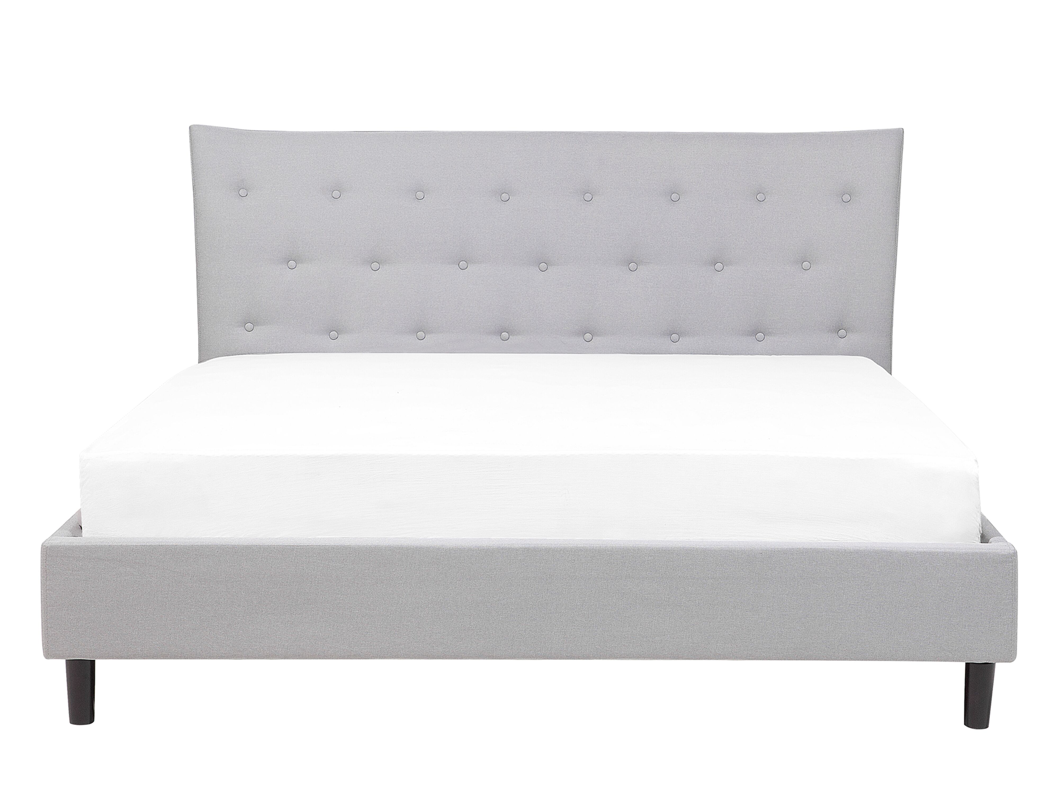 Łóżko tapicerowane 140 x 200 cm jasnoszare SAVERNE