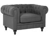 Conjunto de sofás 4 lugares em tecido cinzento CHESTERFIELD_797180