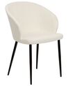 Sæt med 2 hvide MASON-spisebordsstole med boucle-struktur_887246