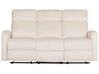 Sofá de 3 lugares manualmente reclinável em veludo branco-creme VERDAL_904782