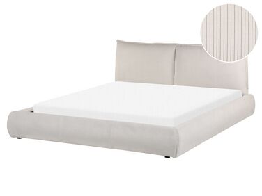 Bed corduroy beige 160 x 200 cm VINAY