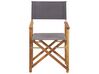 Set of 2 Acacia Folding Chairs Light Wood with Grey CINE_810260
