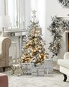 Künstlicher Weihnachtsbaum mit LED Beleuchtung schneebedeckt 120 cm weiß TATLOW_813205
