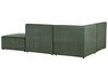 Right Hand 3 Seater Modular Jumbo Cord Corner Sofa with Ottoman Dark Green LEMVIG_875753