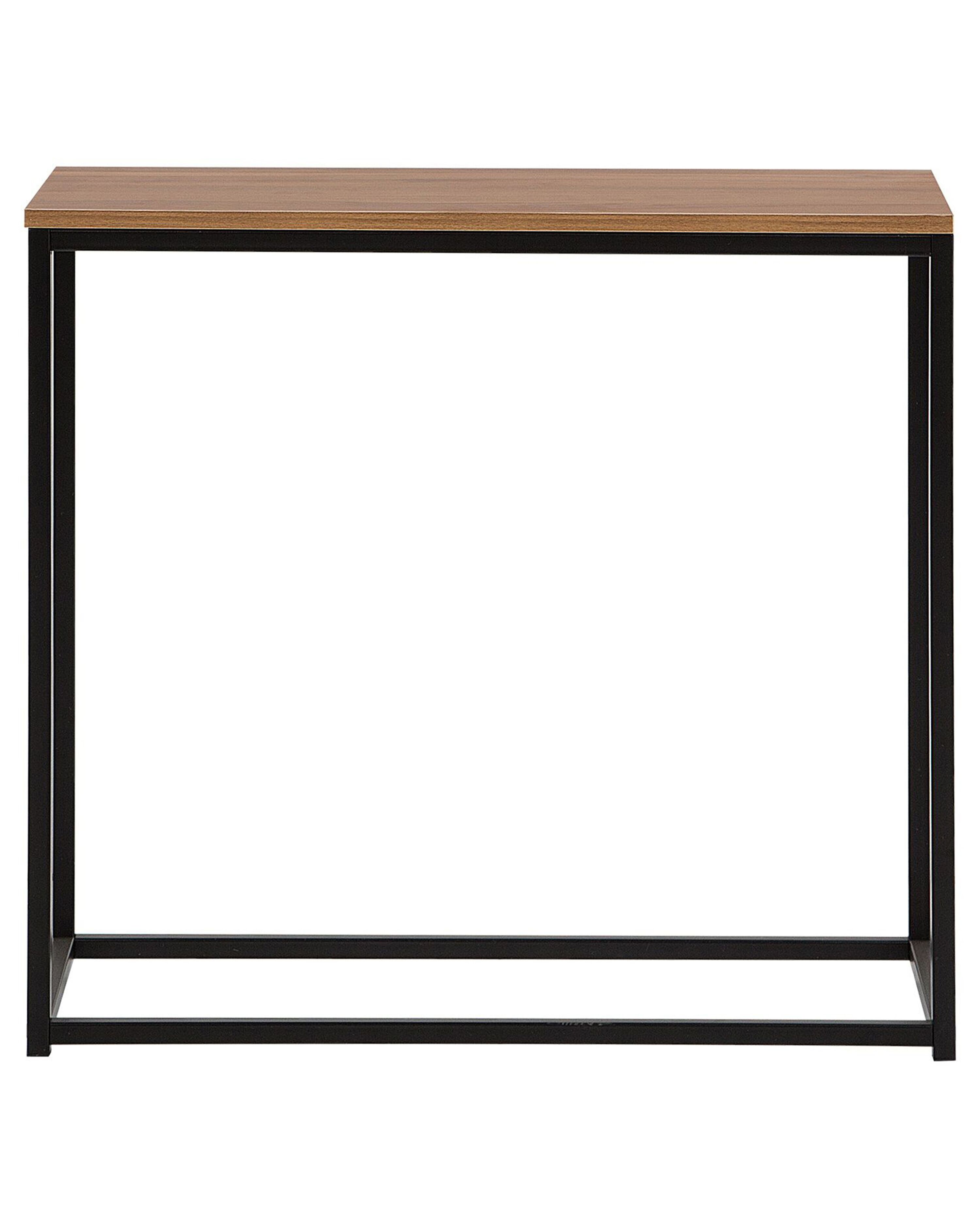 Table Console Beliani Tulia - Imitation Bois Foncé Métal Noir 100x30x81cm Style Industriel