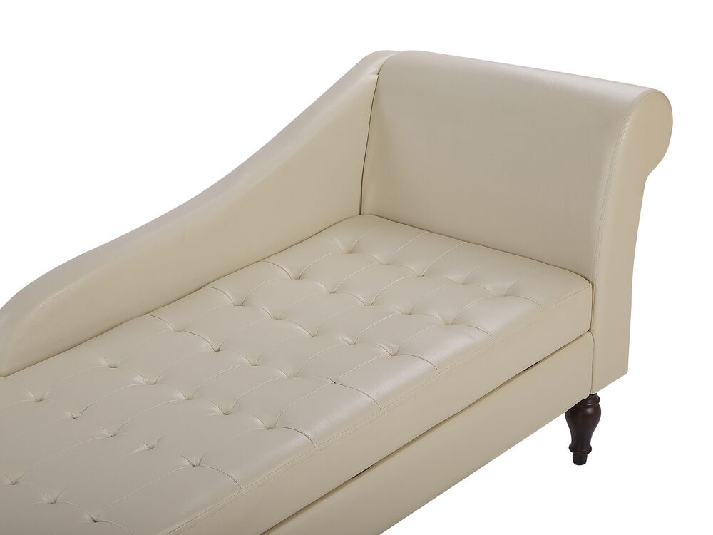 Chaise longue con almacenaje beige claro PESSAC | Beliani.es