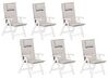 Lot de 6 coussins en tissu gris et beige pour chaises de jardin TOSCANA/JAVA_780071
