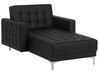 Faux Leather Chaise Lounge Black ABERDEEN_715720