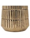 Vaso de cerâmica grés dourada 22 cm QANAWAT_796094