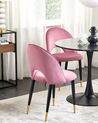 Sæt med 2 spisebordsstole velour lyserød MAGALIA_847694