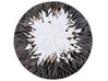 Round Cowhide Area Rug ⌀ 140 cm Black and White KELES_850818