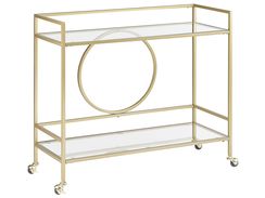 Kultainen tarjoiluvaunu lasitasolla KERRY Kultainen tarjoiluvaunu lasitasolla KERRY
