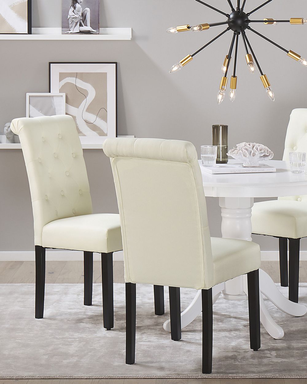Set Of 2 Dining Chairs Cream Velva Ex Factury At Fair Right To Return Within 100 Days Set Of 2 Dining Chairs Cream Velva Ex, Cream Colored Dining Table And Chairs