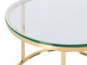Nest of 2 Glass Top Coffee Tables Gold GRANGE_895890