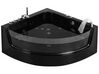 Whirlpool Badewanne schwarz Eckmodell mit LED 190 x 135 cm MARINA_850734