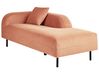 Left Hand Velvet Chaise Lounge Peach Pink LE CRAU_843275