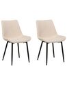 Set of 2 Boucle Dining Chairs Beige AVILLA_887266