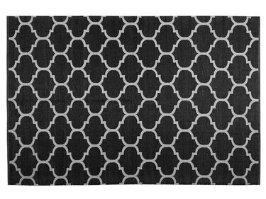 Vloerkleed polyester zwart/wit 140 x 200 cm ALADANA