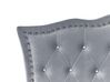 Cama de solteiro com arrumação em veludo cinzento 90 x 200 cm METZ_861412
