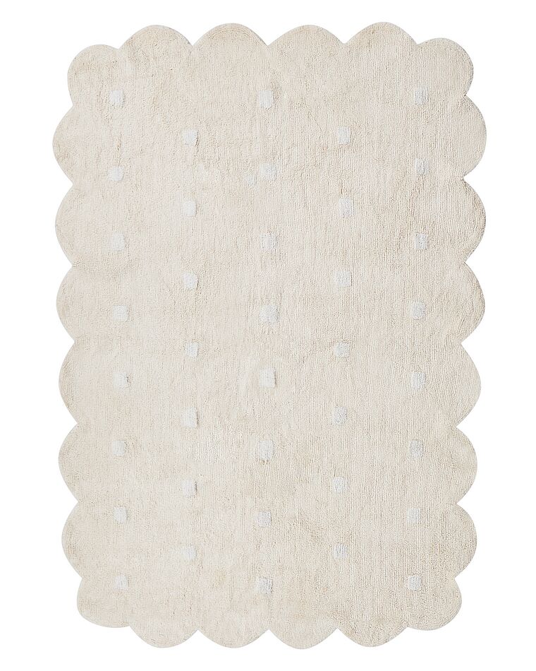 Alfombra de algodón beige 140 x 200 cm SAREKI_906830