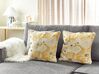 2 bawełniane poduszki dekoracyjne w kwiaty 45 x 45 cm żółte SCIRPUS _893288