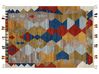 Kelim Teppich Wolle mehrfarbig 160 x 230 cm Patchwork Kurzflor ARZAKAN_858323