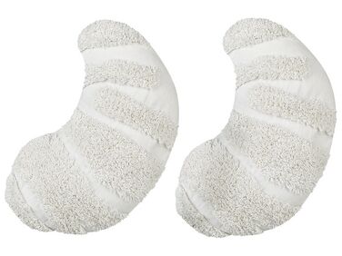 Dekokissen Croissant-Form Baumwolle weiß 40 x 25 cm 2er Set SNOWDROP