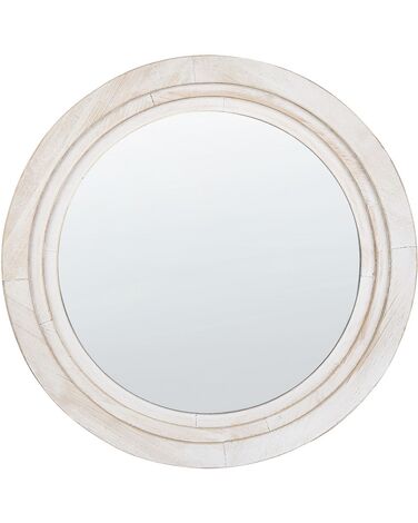 Espejo de pared de vidrio blanco crema ø 60 cm DELICIAS