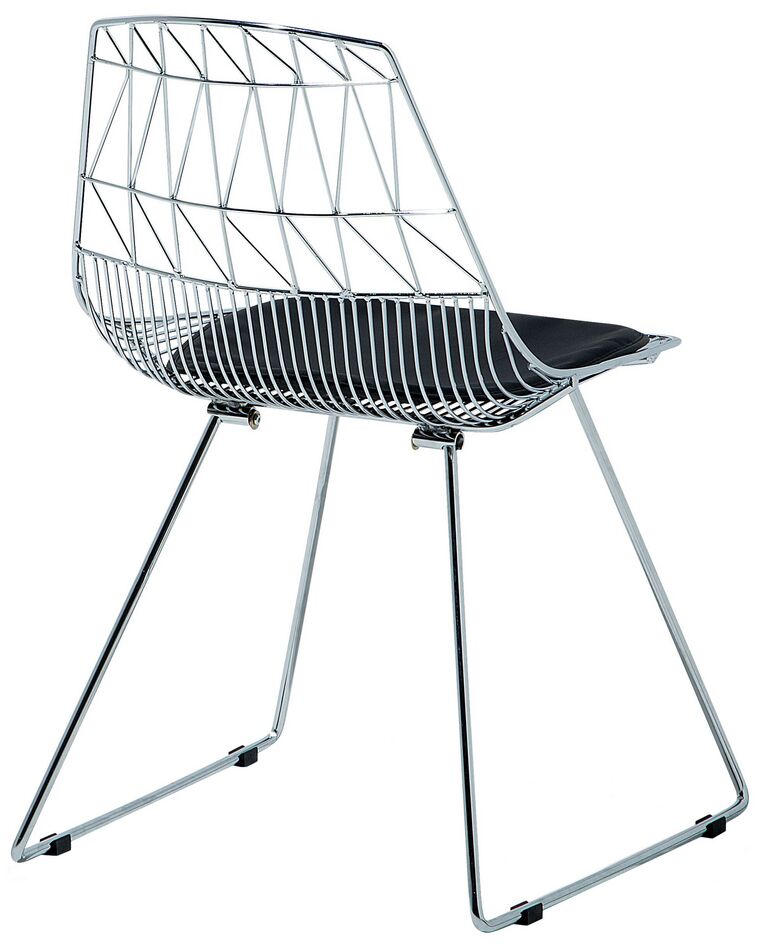 Set of 2 Metal Accent Chairs Silver HARLAN Beliani.co.uk