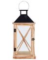 Lanterna de madeira de pinho castanho e preto 61 cm TELAGA_817721