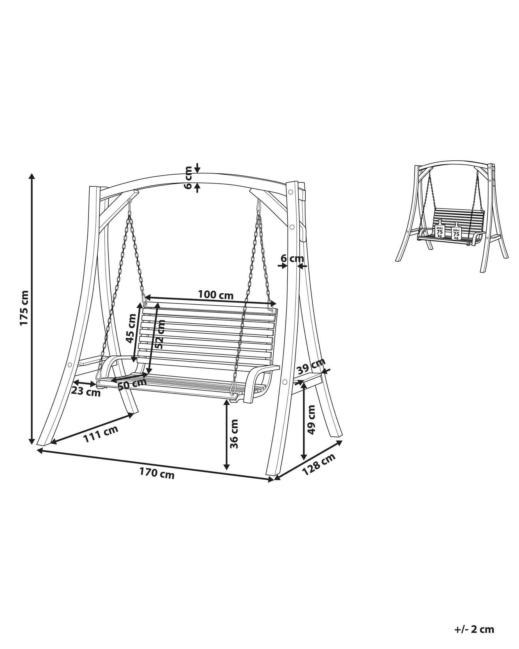 Columpio de jardín de madera NOVARA | Beliani.es