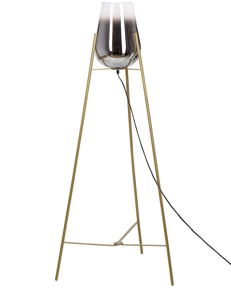 Lámpara de pie de metal dorado 133 cm MENA_841536