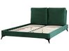 Łóżko welurowe 140 x 200 cm zielone MELLE_829911