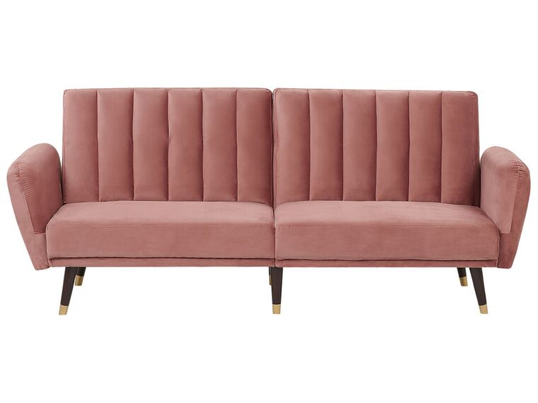 Rózsaszín bársony kanapéágy VIMMERBY_764137