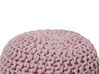 Cotton Knitted Pouffe 40 x 25 cm Pink CONRAD_813937