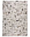 Teppich Leder grau-beige 160 x 230 cm Patchwork Kurzflor KORFEZ_689389