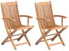 Conjunto de 2 cadeiras de jardim em madeira de acácia MAUI_722054