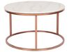 Marble Effect Coffee Table Beige with Copper CORAL_736732