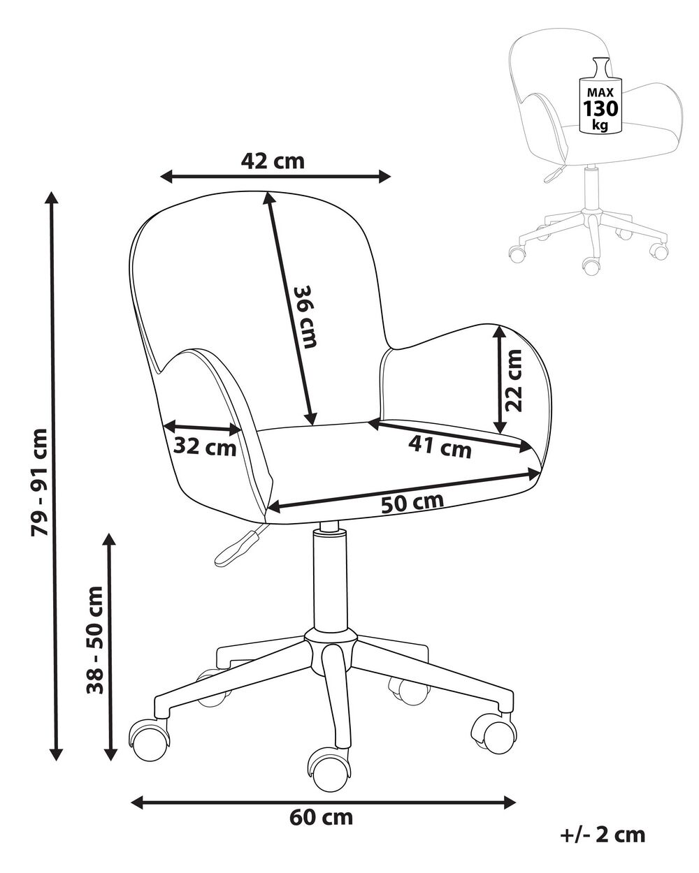 Office chair for 36 deals inch desk