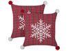 Set of 2 Cushions Tartan Pattern 45 x 45 cm Red LONICERA_901975