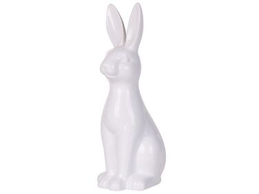 Figura decorativa com forma de coelho cerâmico branco 39 cm PAIMPOL