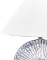 Lámpara de mesa de cerámica/lino gris/blanco 38 cm YUNA_843066
