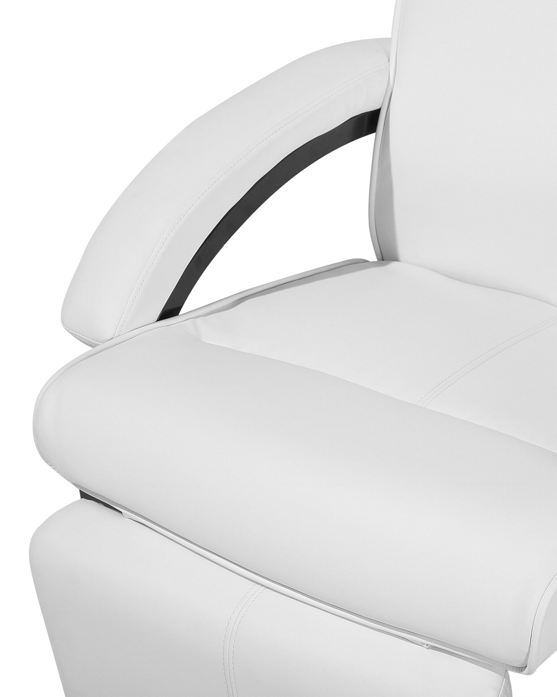 Faux Leather Recliner Chair White MIGHT Beliani.co.uk