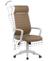 Faux Leather Swivel Office Chair Brown LEADER_753757