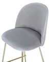 Conjunto de 2 sillas de bar de terciopelo gris claro/dorado ARCOLA_780940