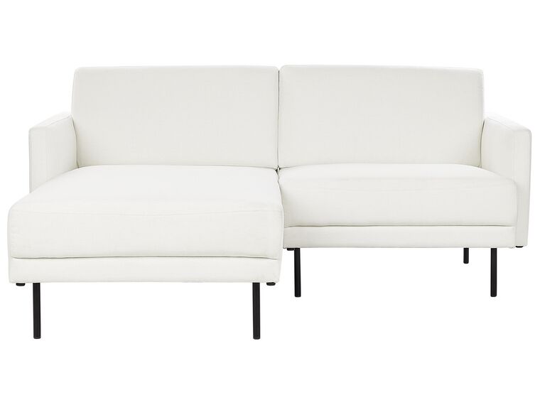 Right Hand 2 Seater Fabric Corner Sofa White BREDA_875955