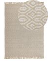 Teppich beige 140 x 200 cm geometrisches Muster Kurzflor zweiseitig POZANTI_807432