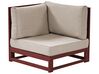 Lounge Set zertifiziertes Holz mahagonibraun 5-Sitzer modular Auflagen taupe TIMOR II_852281