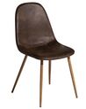 Set of 2 Faux Leather Dining Chairs Brown BRUCE_682192